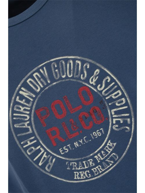 T-shirt in cotone con stampa Blu POLO RALPH LAUREN | 710965006001